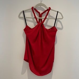 Braided strap keyhole halter top